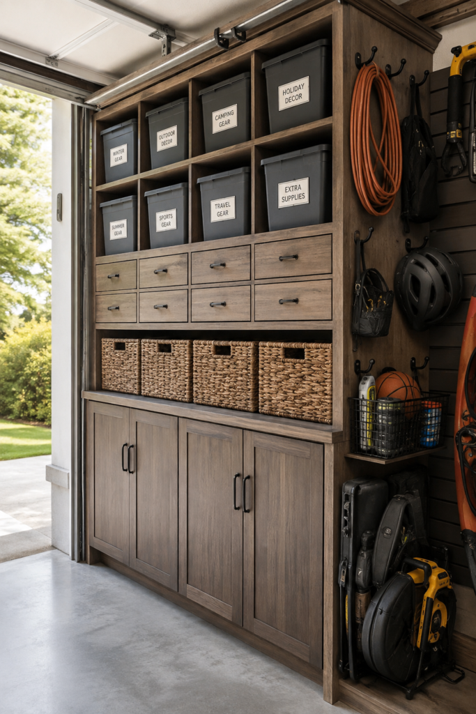 DIY garage organization ideas storage tower