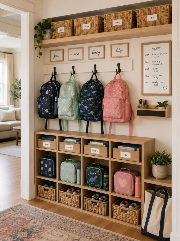 Backpack storage ideas 11 Backpack storage ideas for school stations