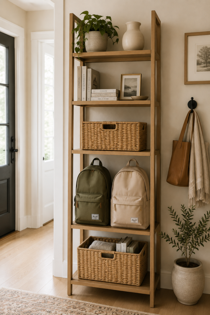 Backpack storage ideas 16 Backpack storage ideas with tall shelves