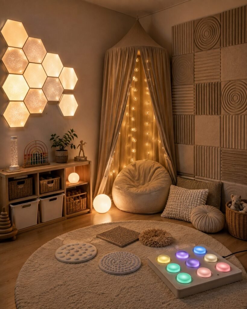 Small playroom design 11 Sensory small playroom design corner