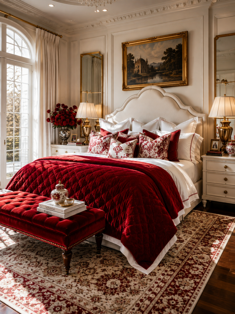  Red white 14 unique and stylish red bedding ideas