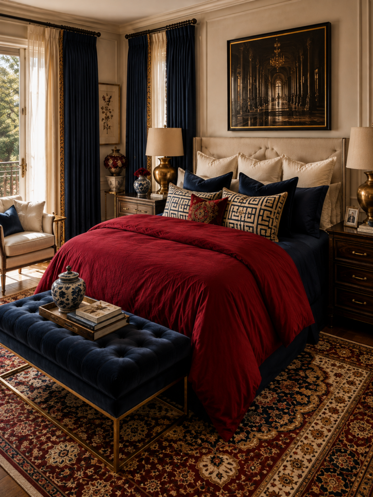 Navy red 14 unique and stylish red bedding ideas