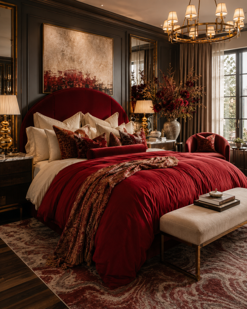 Statement 14 unique and stylish red bedding ideas