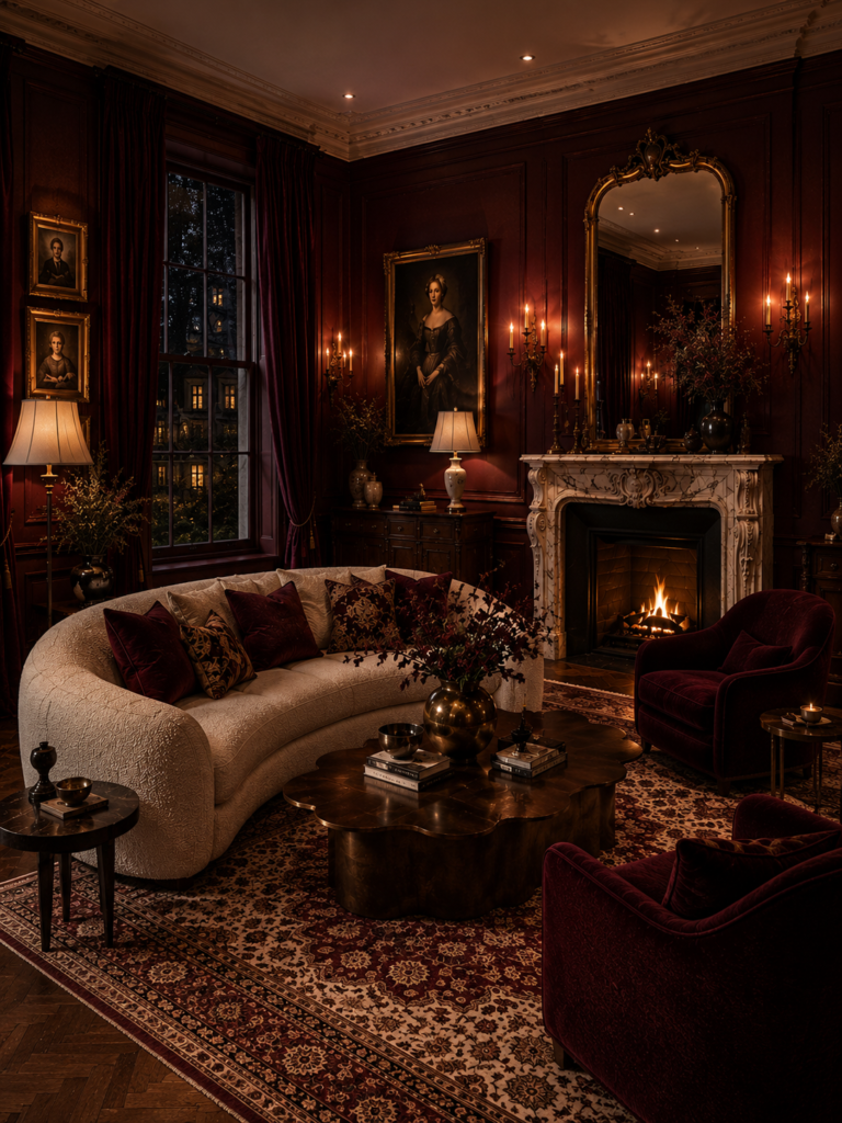 Red living room ideas with painted walls