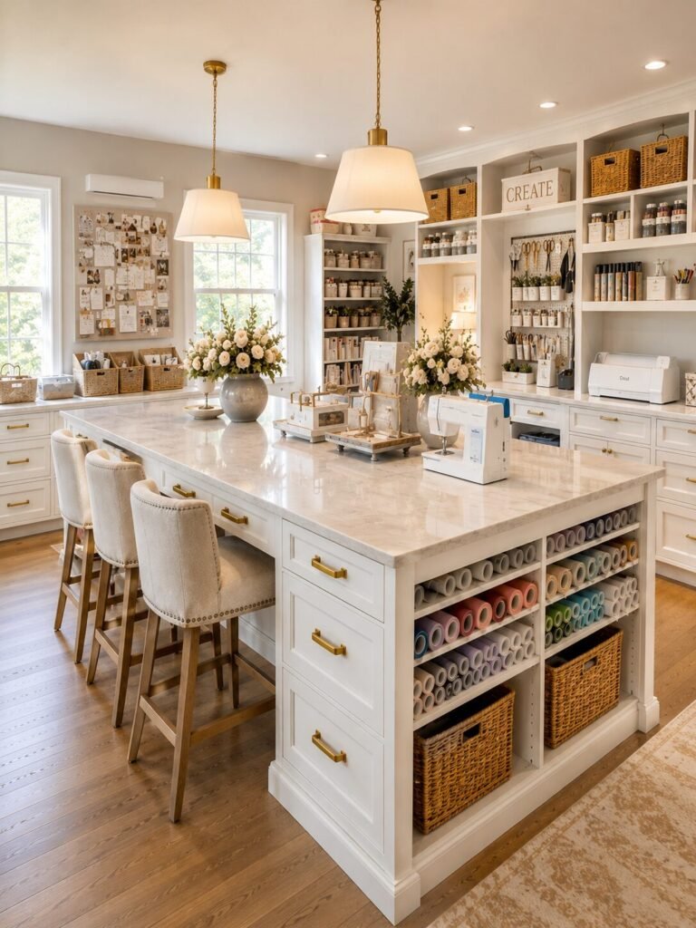 Craft island dream craft room ideas