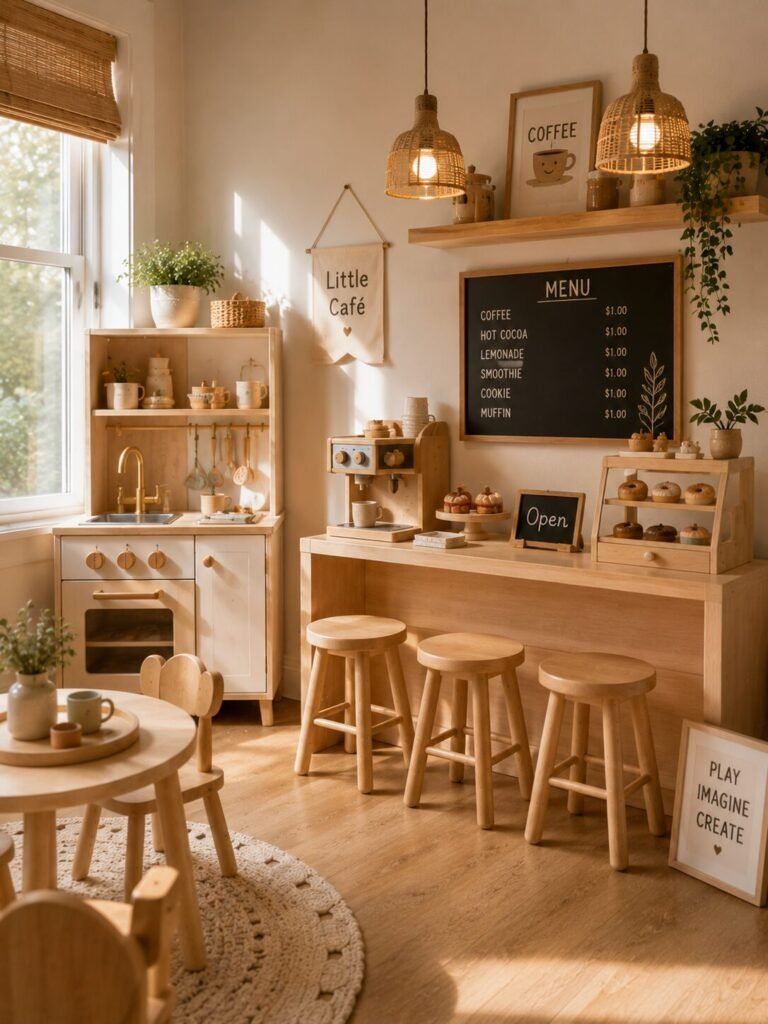Small playroom design 8 Mini café small playroom design
