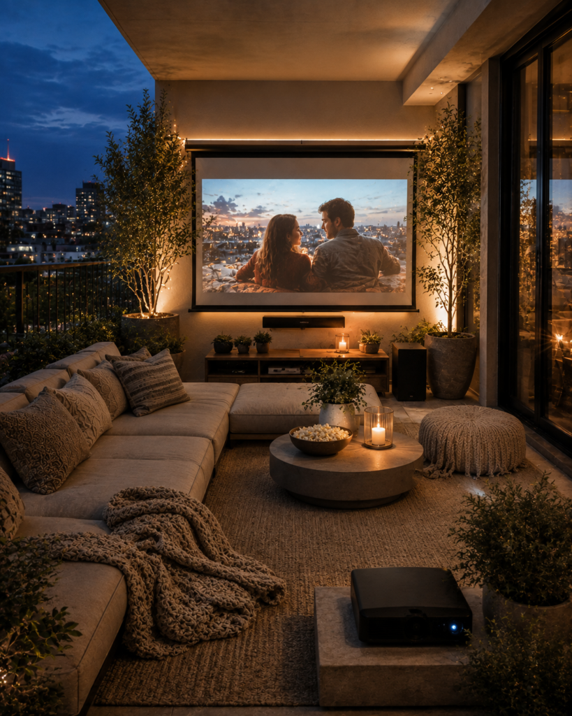 16 apartment patio ideas outdoor cinema