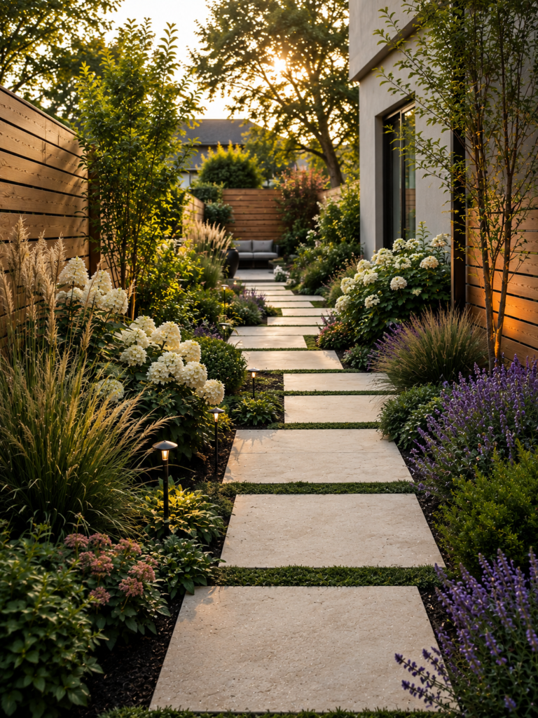 Clever narrow backyard ideas 2 Clever narrow backyard ideas with offset spine