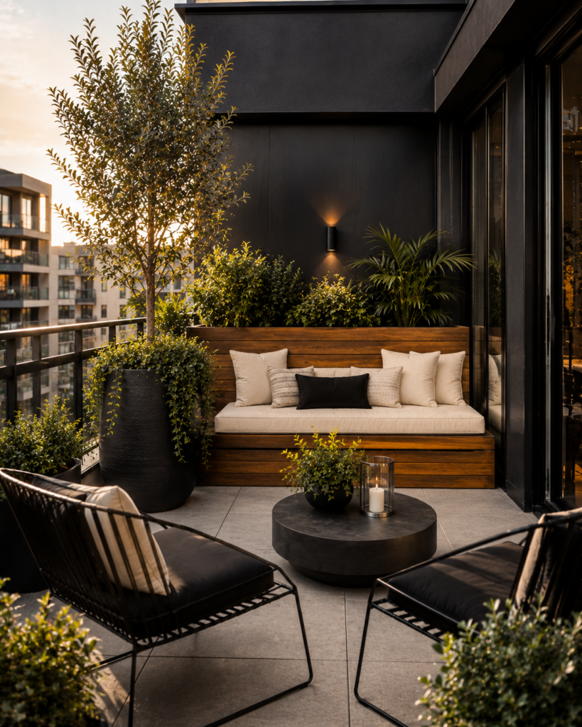 16 apartment patio ideas black wood