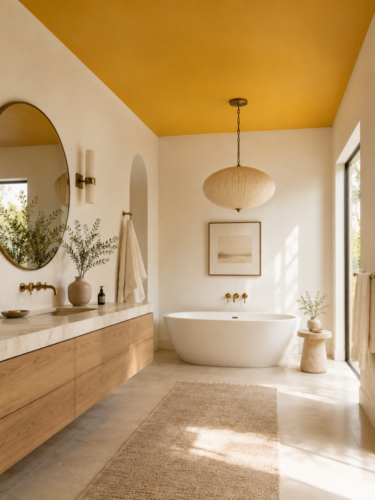 17 yellow bathroom ideas yellow ceiling