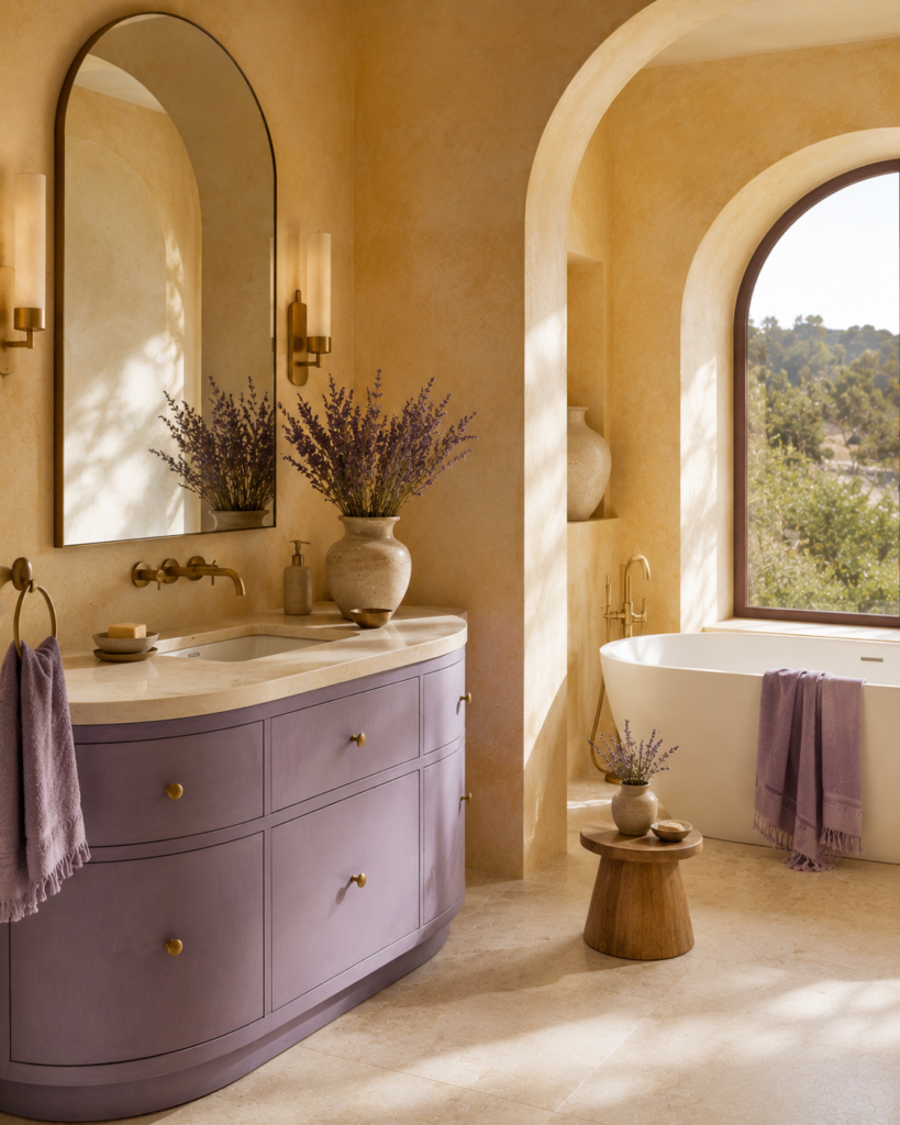 17 yellow bathroom ideas lavender pairing
