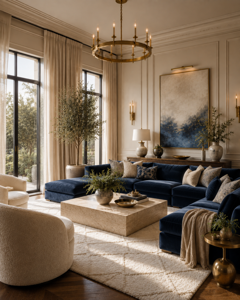 16 blue living room ideas beige palette