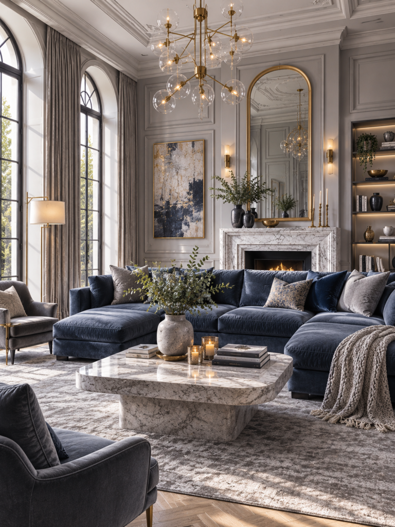 16 blue living room ideas gray palette