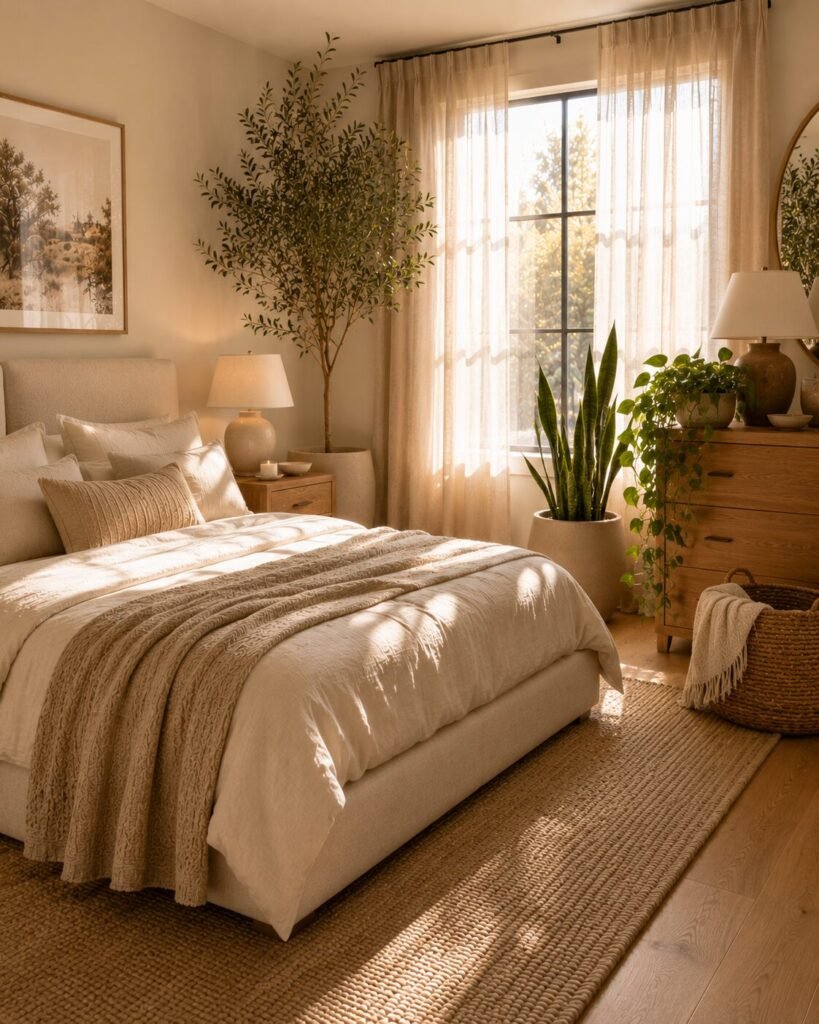 Cozy neutral bedroom ideas 8 Cozy neutral bedroom ideas with greenery