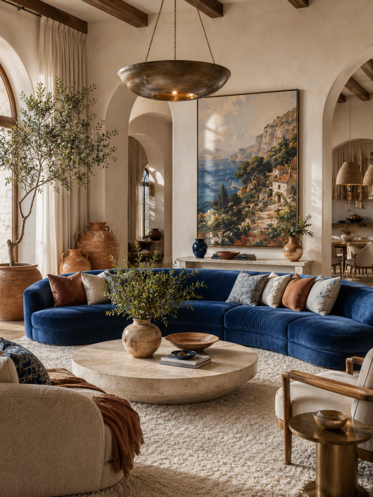 16 blue living room ideas terracotta accents