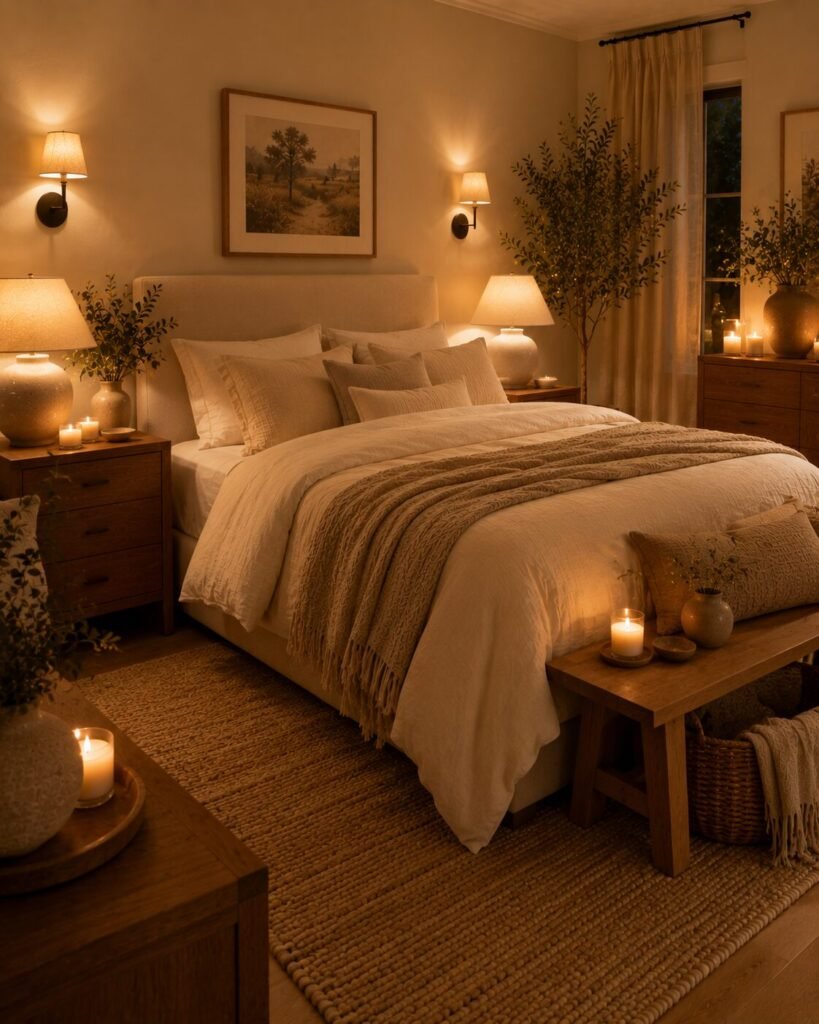 Cozy neutral bedroom ideas 12 Cozy neutral bedroom ideas with lighting
