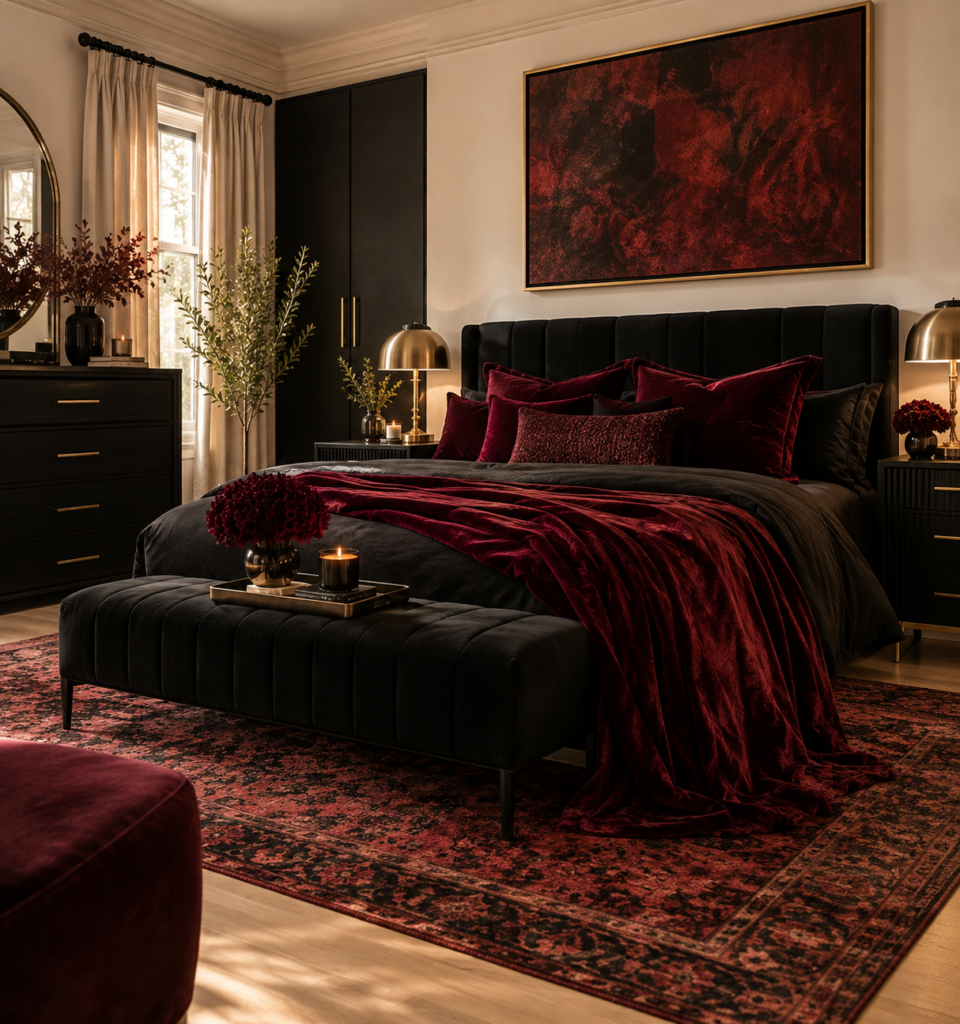 Red and black bedroom ideas furniture