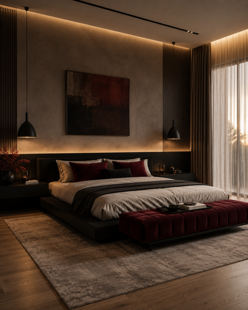  Red and black bedroom ideas modern design