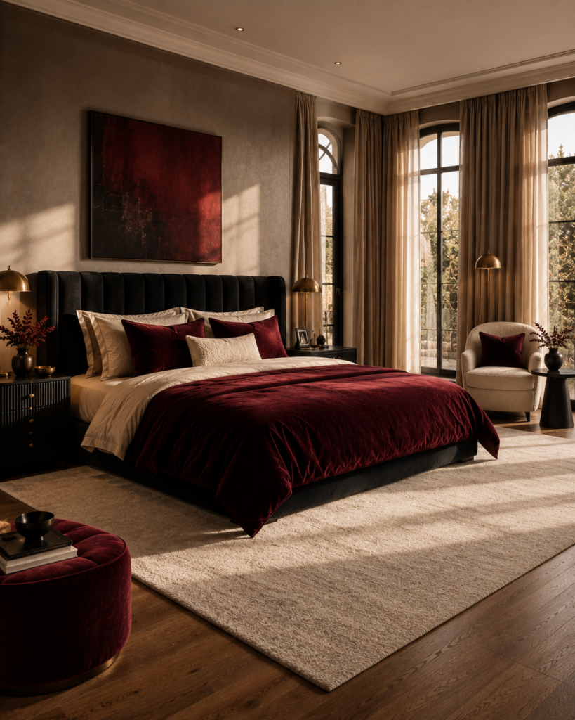 Red and black bedroom ideas neutral balance