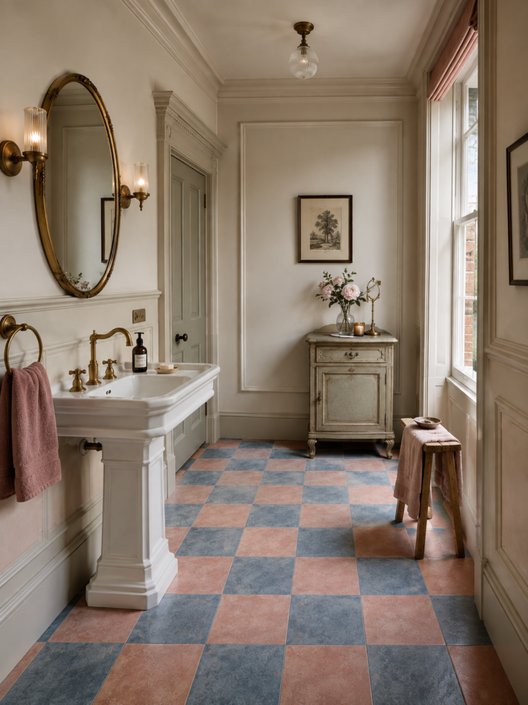 Pink and Blue Bathroom Ideas 3 Pink and blue bathroom ideas checkerboard floor
