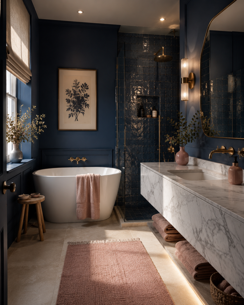 Pink and Blue Bathroom Ideas 4 Pink and blue bathroom ideas with blue walls