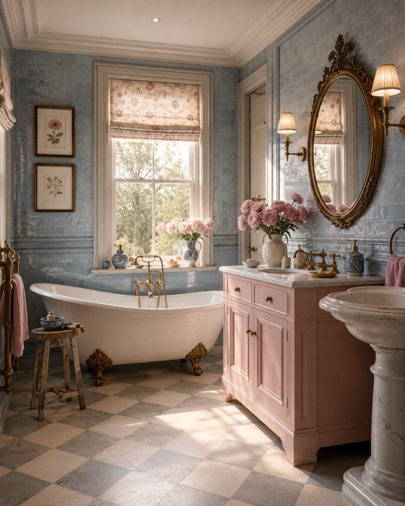 Pink and Blue Bathroom Ideas 10 Pink and blue bathroom ideas vintage style