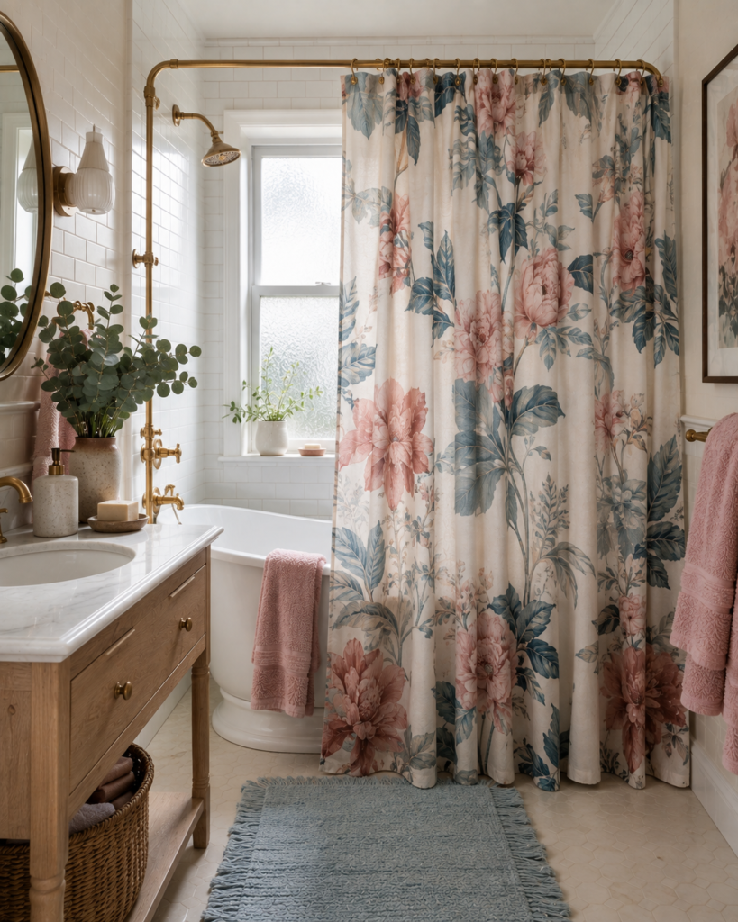 Pink and Blue Bathroom Ideas 12 Pink and blue bathroom ideas shower curtain