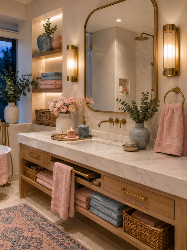 Pink and Blue Bathroom Ideas 19 Pink and blue bathroom ideas with accessories