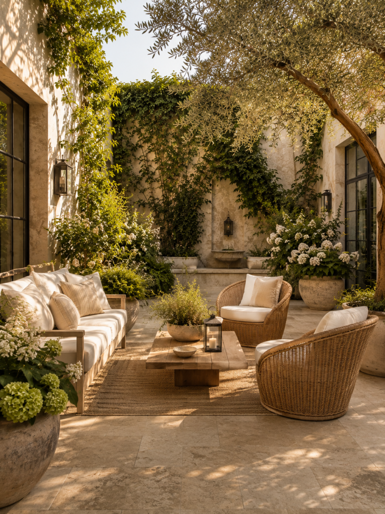 20 courtyard garden ideas 3 Cozy 20 courtyard garden ideas seating