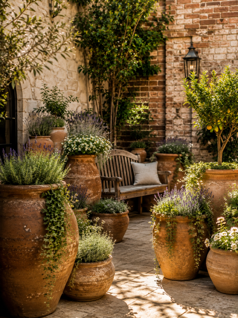 20 courtyard garden ideas 12 Terracotta 20 courtyard garden ideas pots