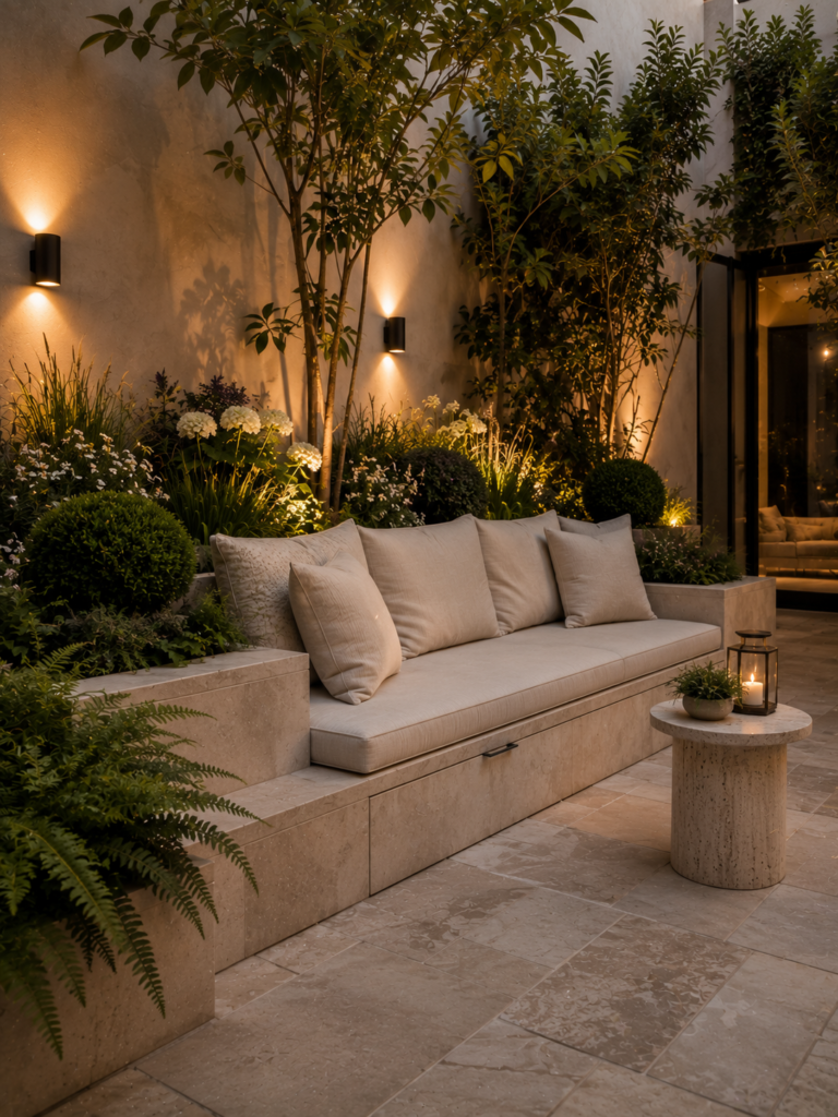 20 courtyard garden ideas 14 Built-in 20 courtyard garden ideas seating