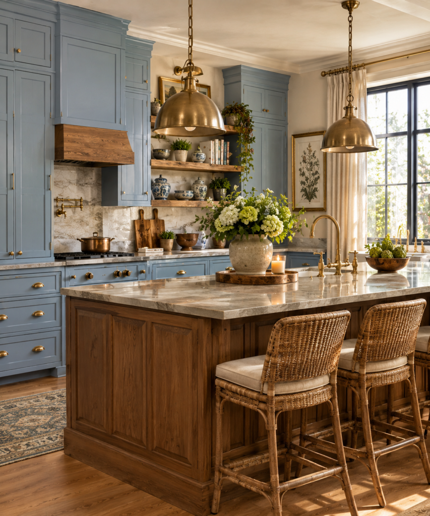 Colorful kitchen design ideas 3 Powder blue colorful kitchen design ideas