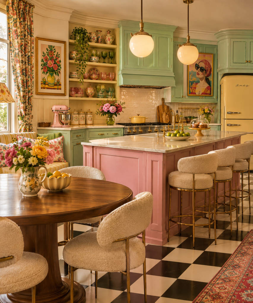Colorful kitchen design ideas 10 Retro colorful kitchen design ideas