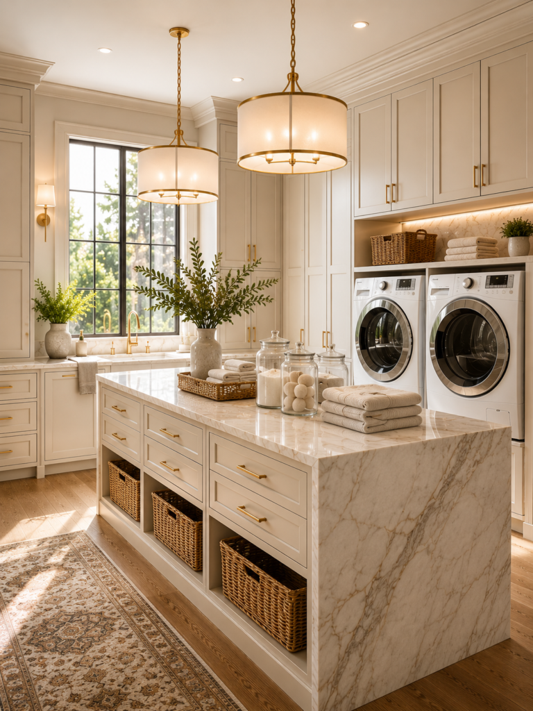 Laundry room folding station ideas island