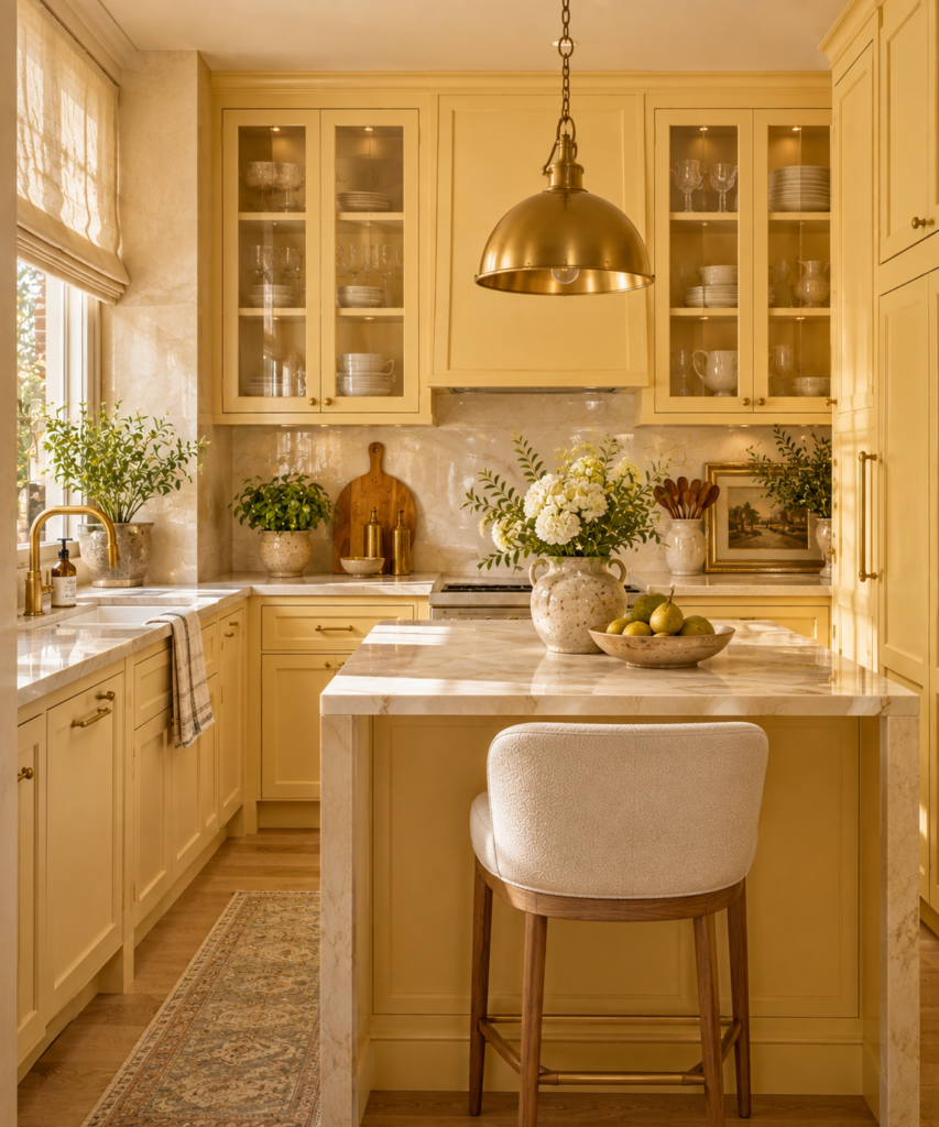 Butter yellow kitchen design ideas for small kitchens
