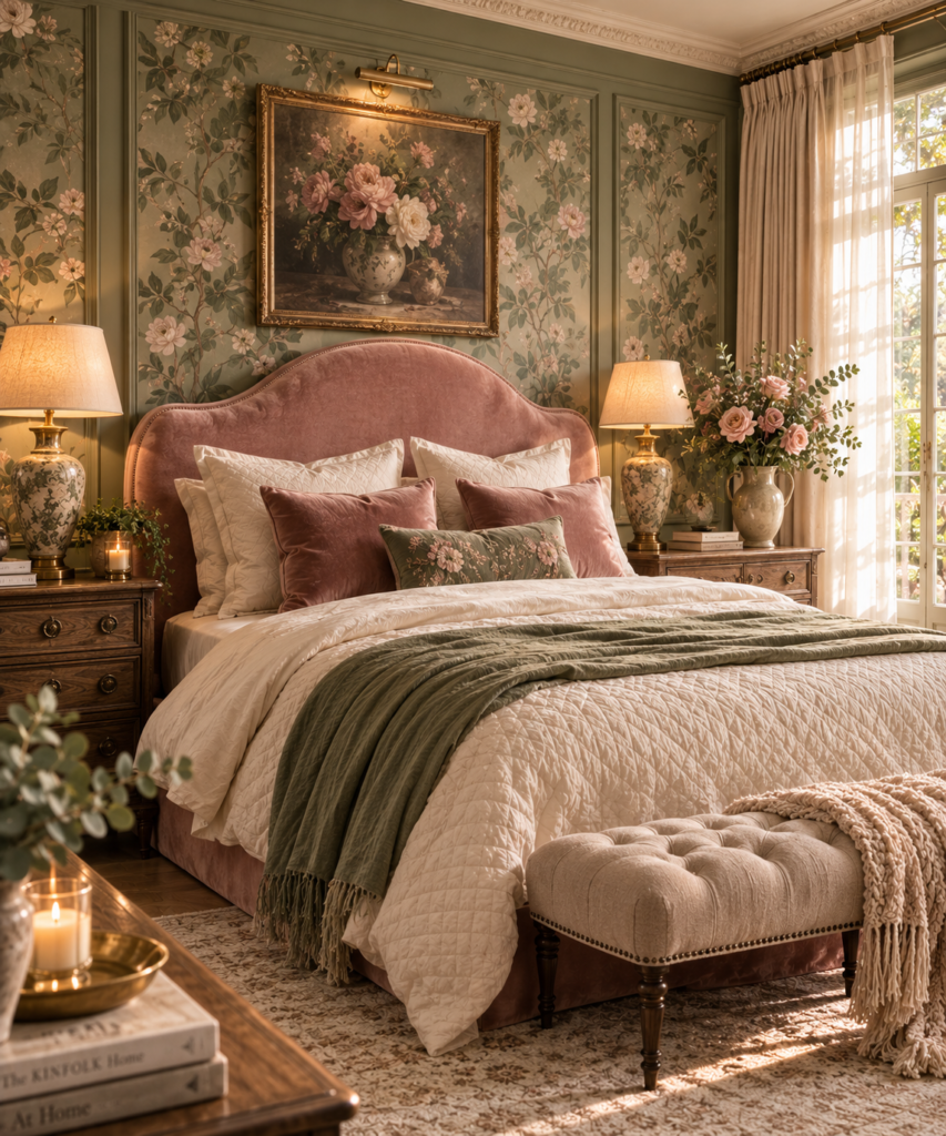 Pink and green bedroom ideas for romance