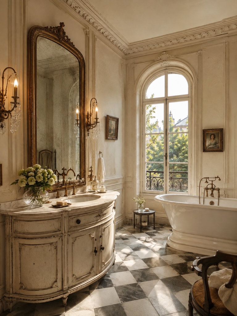 Romantic bathroom decor ideas 2 Romantic bathroom decor ideas Parisian style