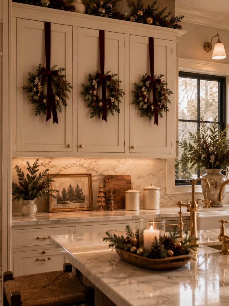 23 Christmas kitchen decor ideas wreaths