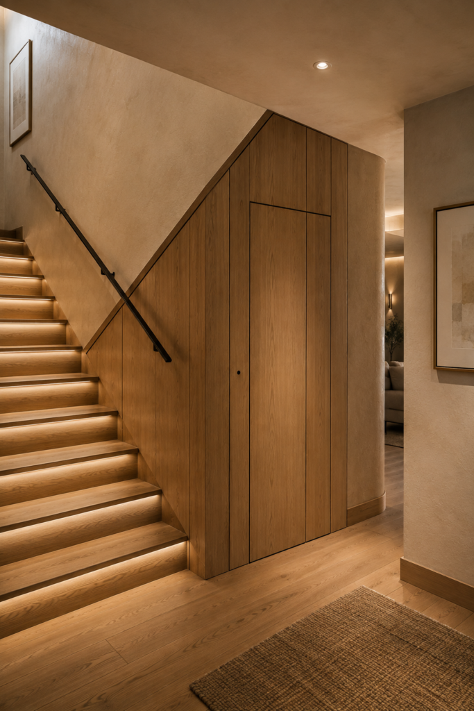 Enclosed stairwell decor hidden staircase door