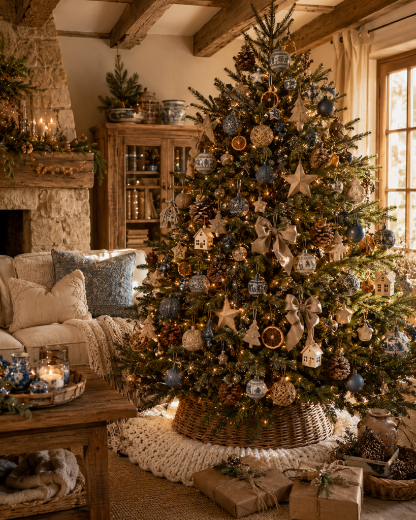 Rustic 17 blue Christmas tree ideas