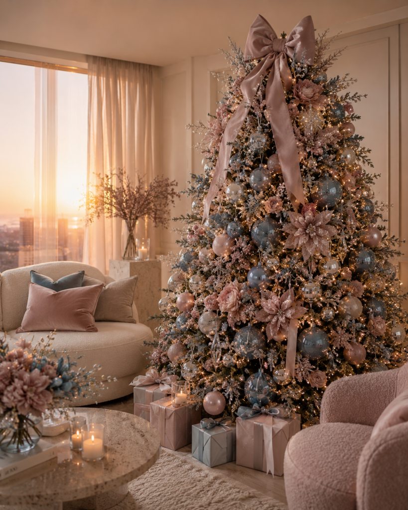 Blush 17 blue Christmas tree ideas