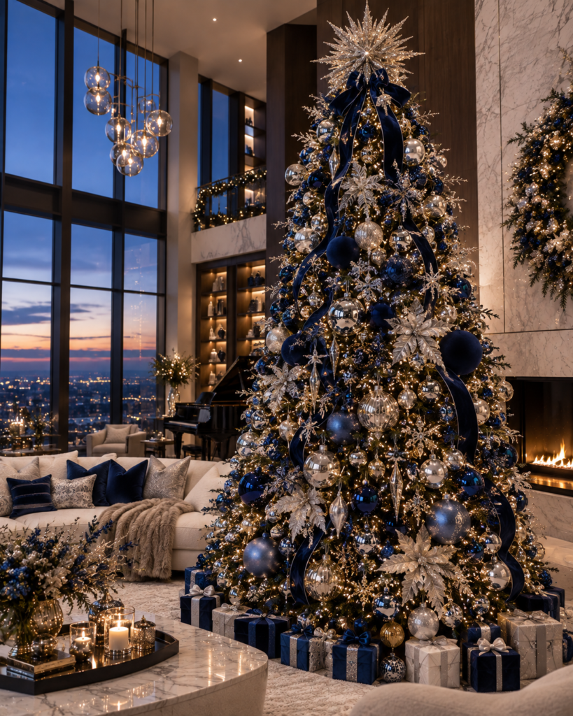 Focal point 17 blue Christmas tree ideas