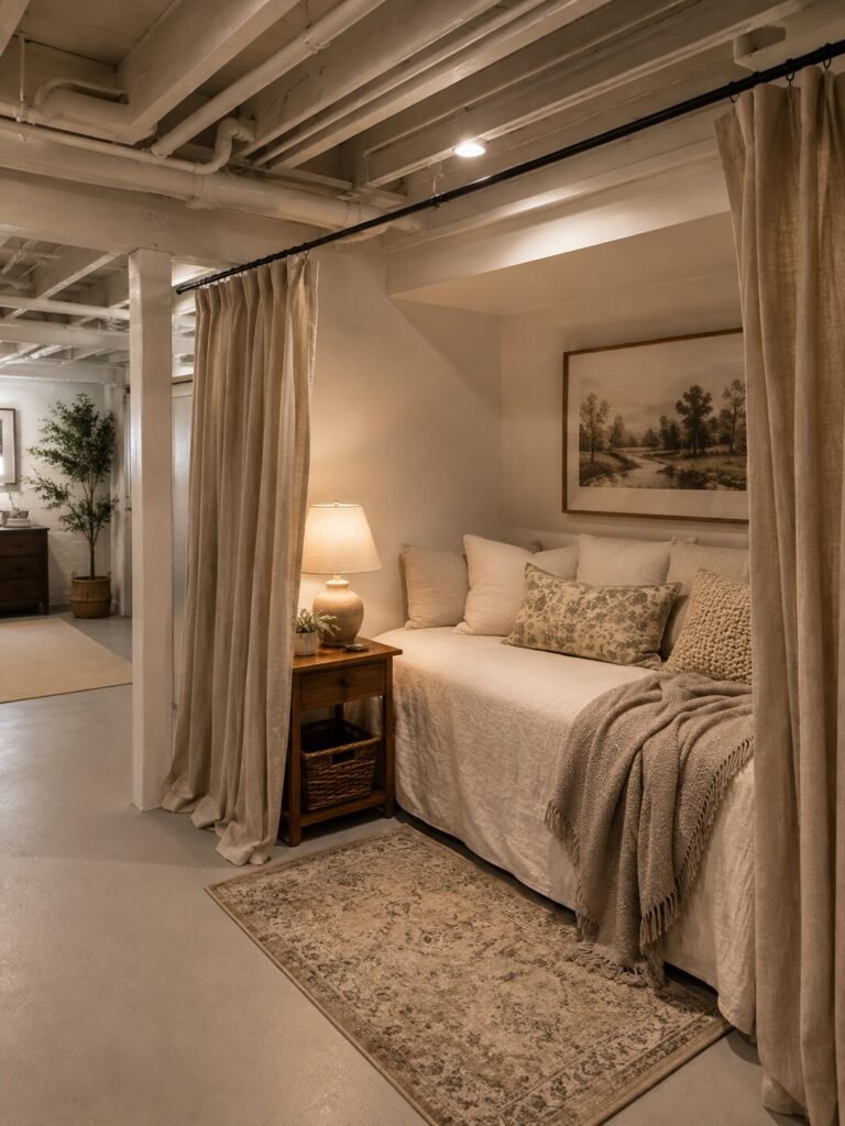 unfinished basement ideas on a budget guest room