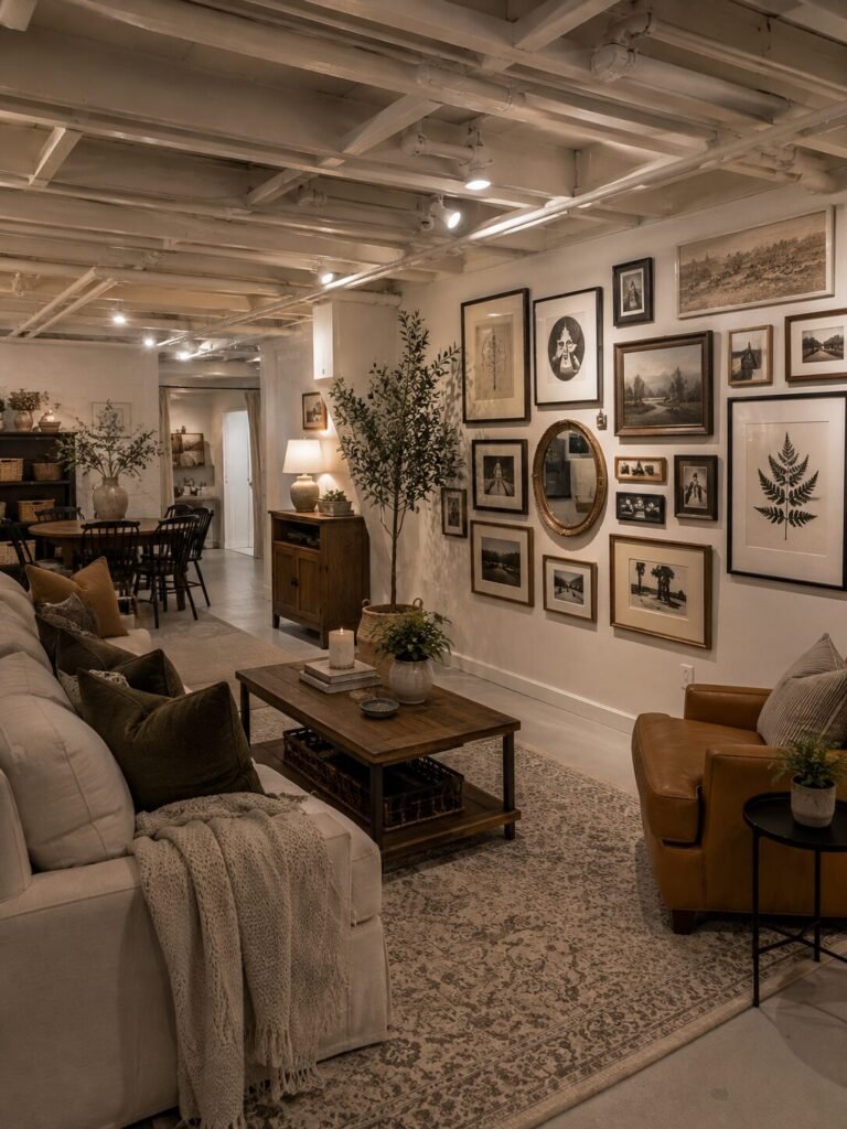 unfinished basement ideas on a budget wall decor
