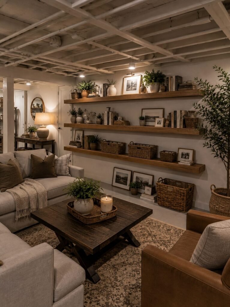 unfinished basement ideas on a budget storage