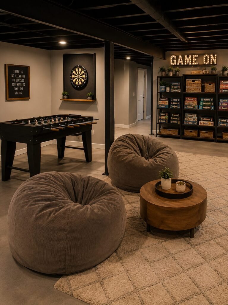 unfinished basement ideas on a budget game room