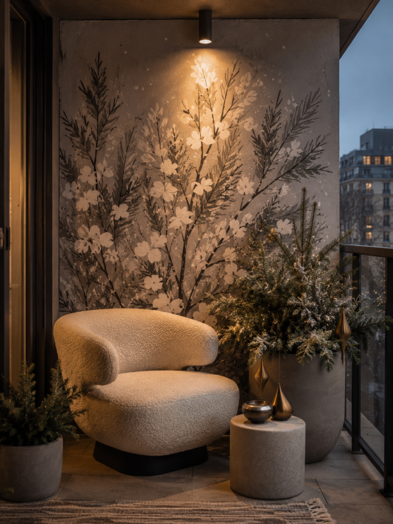 Christmas balcony decor for 2026 mural