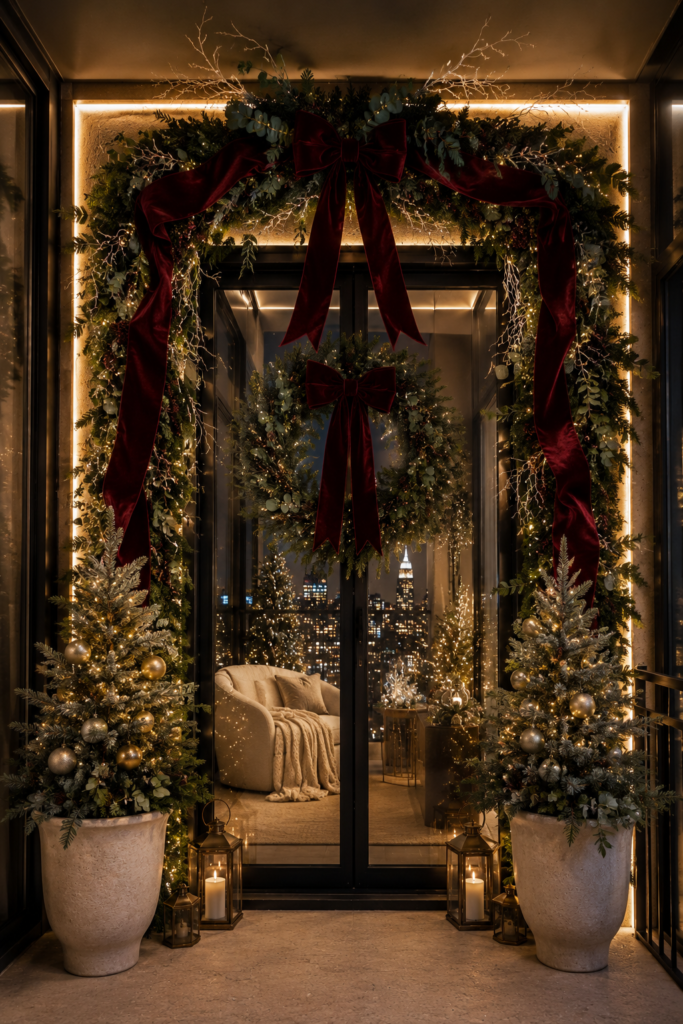 Christmas balcony decor for 2026 entrance