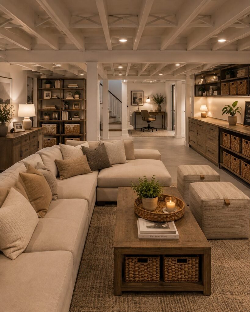 unfinished basement ideas on a budget storage space