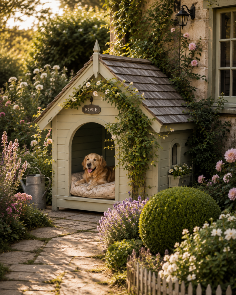 English garden dog house ideas
